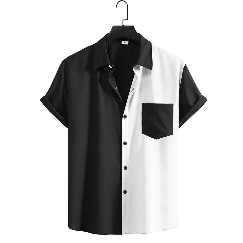 JAYY-KEMEJA TWO TONE POCKET-KEMEJA PRIA KEEREN-KEMEJA BAHAN KATUN-MODEL TERBARU
