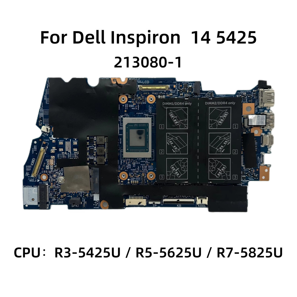 For Dell piron 14 5425 Laptop Motherboard 213080-1 With R3-5425U R5-5625U R7-5825U CPU DDR4 -0TGWG4 