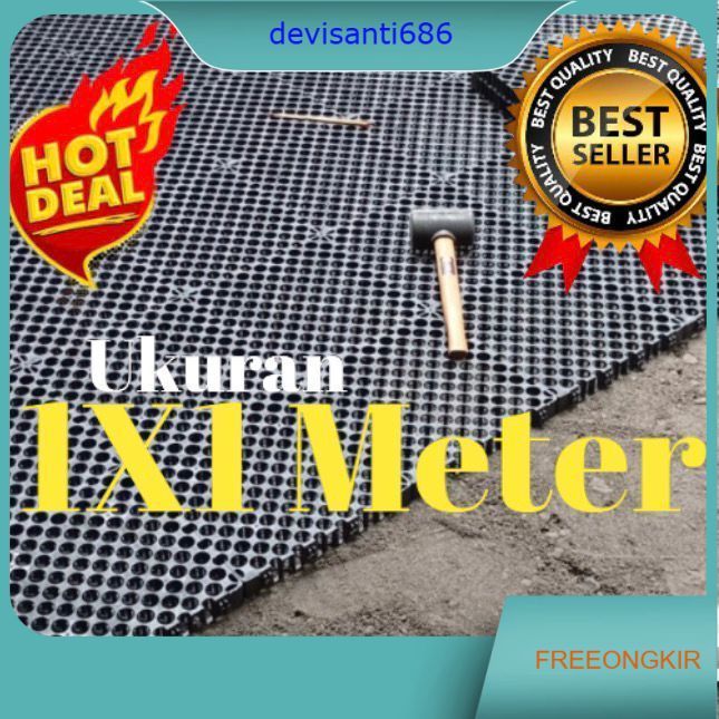 PROMO DRAINASE RUMPUT SINTETIS - ALAS LAPISAN RUMPUT SINTETIS 1 X 1 METER TERMURAH TEBAL 3  CM