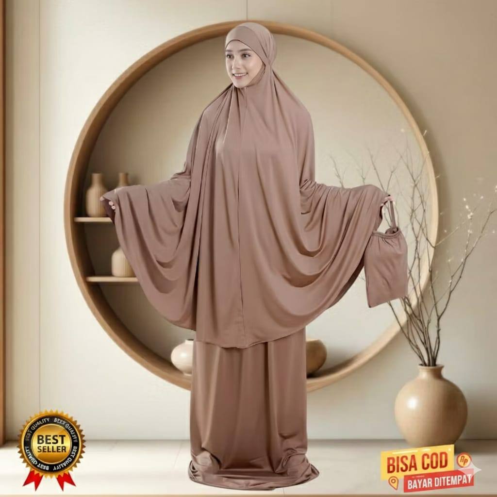 [BEST SELLER] Mukena Jersey Premium Untung_Oficial - Lembut, Adem & Anti Kusut (Jumbo/Traveling)