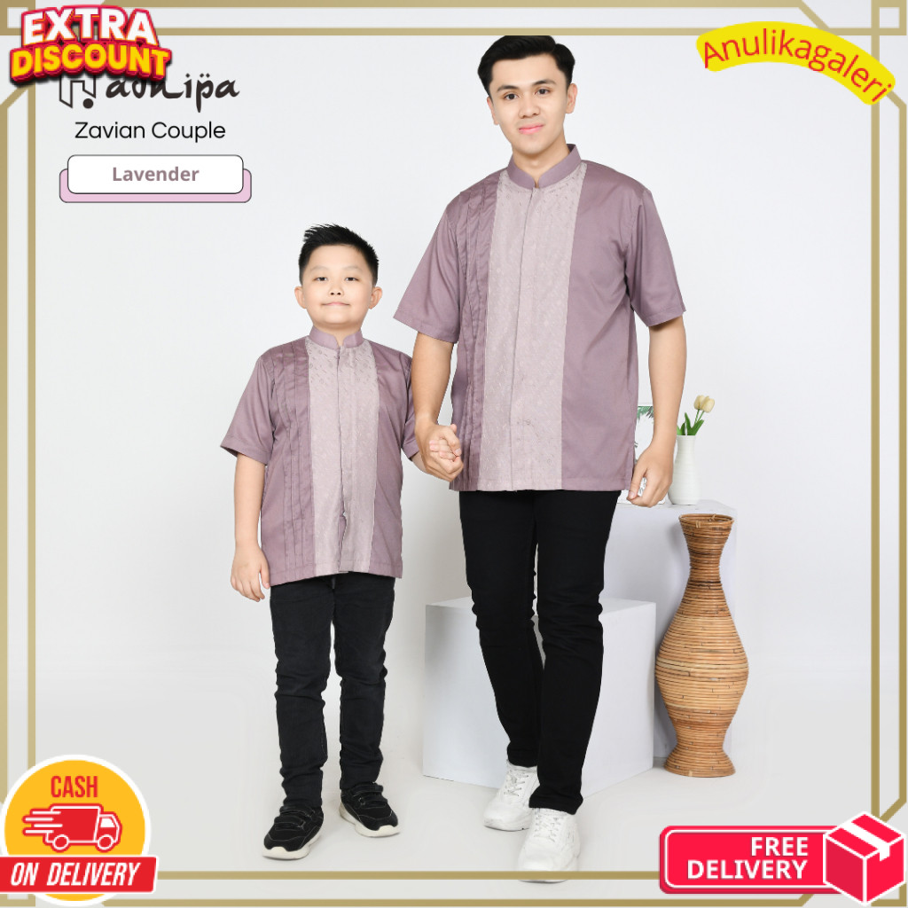 PROMO Adhipa Koko Couple Ayah Anak Zavian Reborn Warna Ungu Lavender Lilac