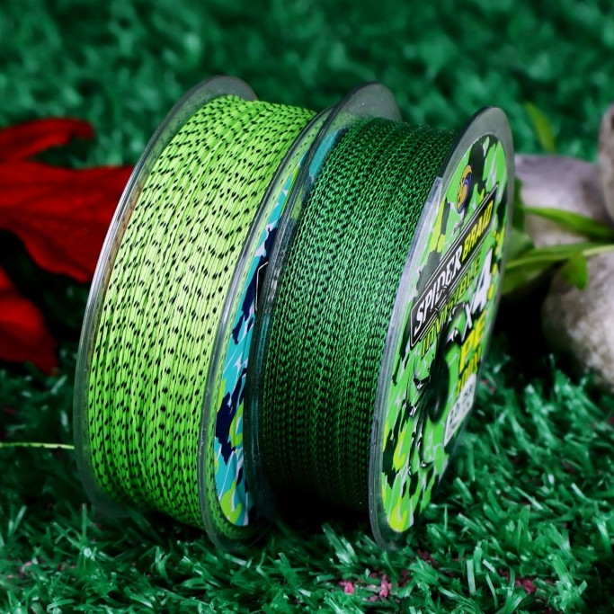 Bingolife Tali Pancing PE Braided X4 X8 100m Warna Hijau Biru Spotted Kekuatan 6.8kg ~ 45.9kg Untuk 