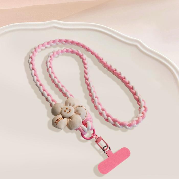 Tali HP Lanyard Kepang Cross-body Motif Flower Gantungan Handphone Universal SM356-SM363 - SM357