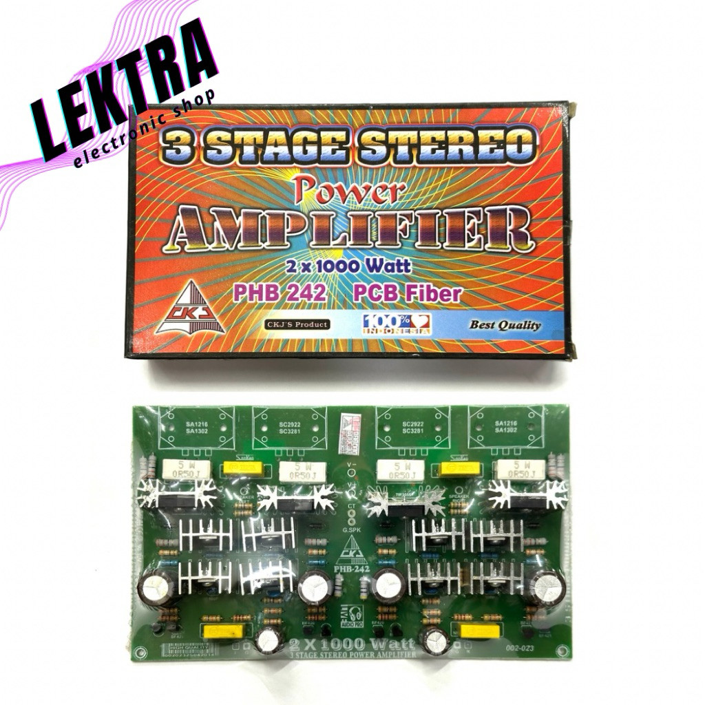 Kit PHB 242 Power Amplifier 3 Stage Stereo 2 x 1000 watt PCB Fiber CKJ 1000w 1000watt w