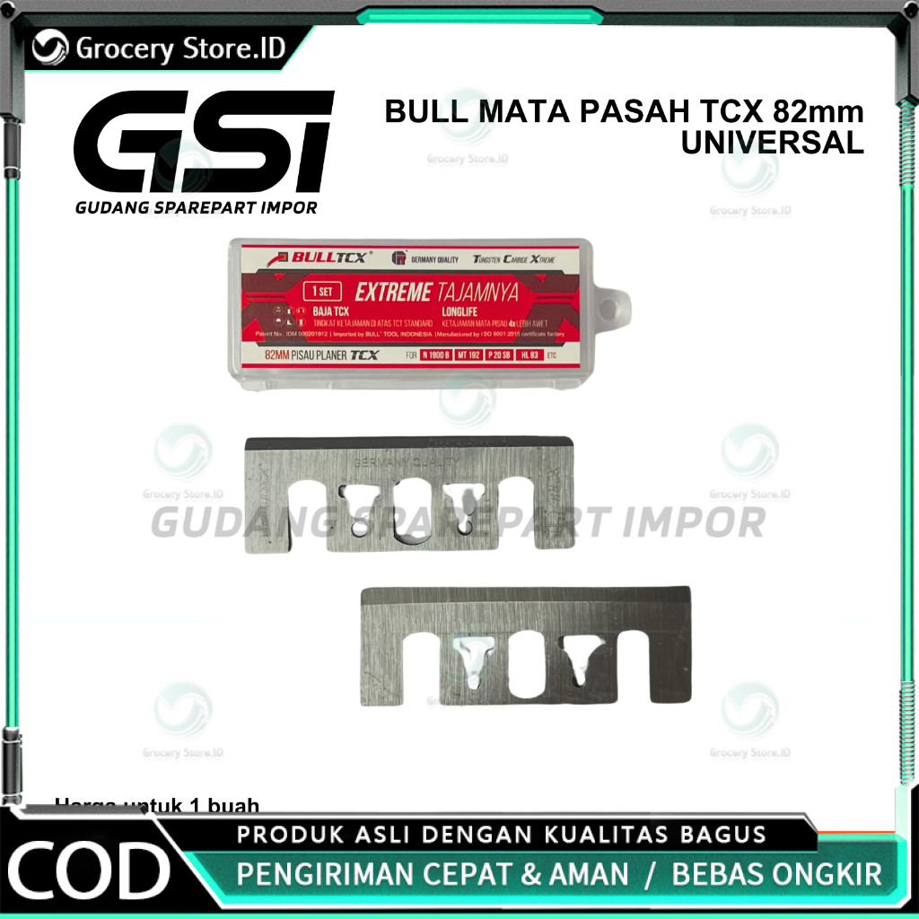 BULL Mata Pasah TCX Baja 82mm Universal / Planer Blade / Sugu / Ketam / Wilah / Pasah