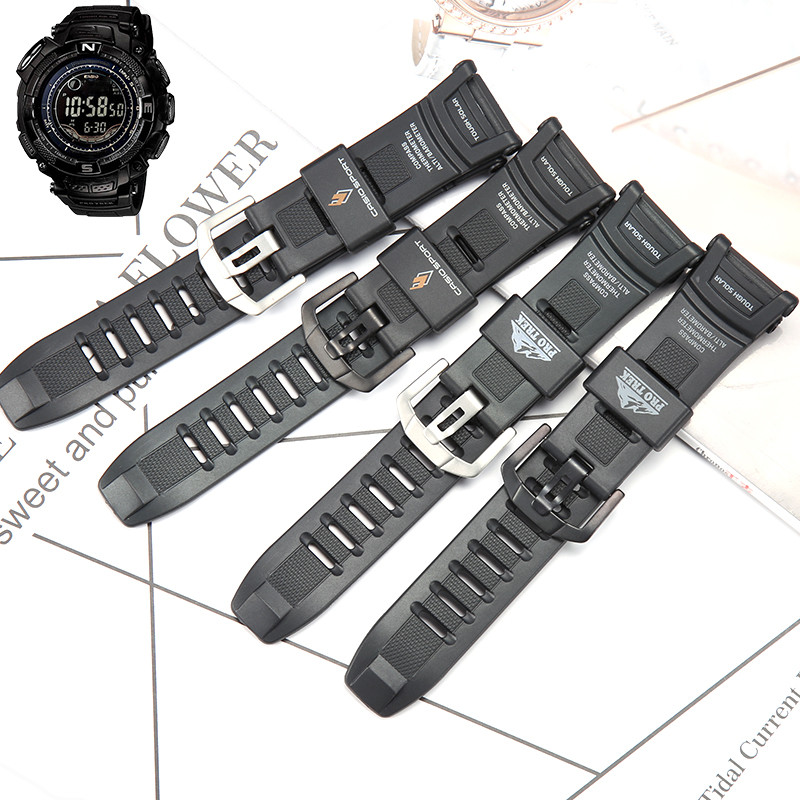 Rubber Watband For Casio PRG-130 PRG130Y PRW-1500  Strap Men's Sports Waterproof Resin Wat Accessori