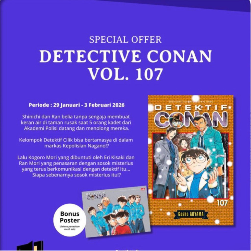 Komik Detektif Conan 107 Bonus POSTER - Aoyama Gosho