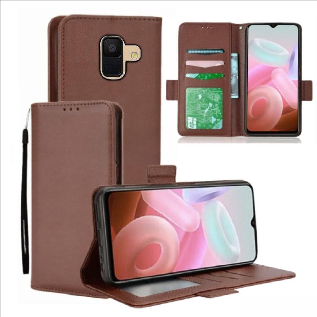 Case Dompet Hp Samsung J6 Plus Case Dompet Casing Hp Flip Kulit Case Wallet Leather Cover