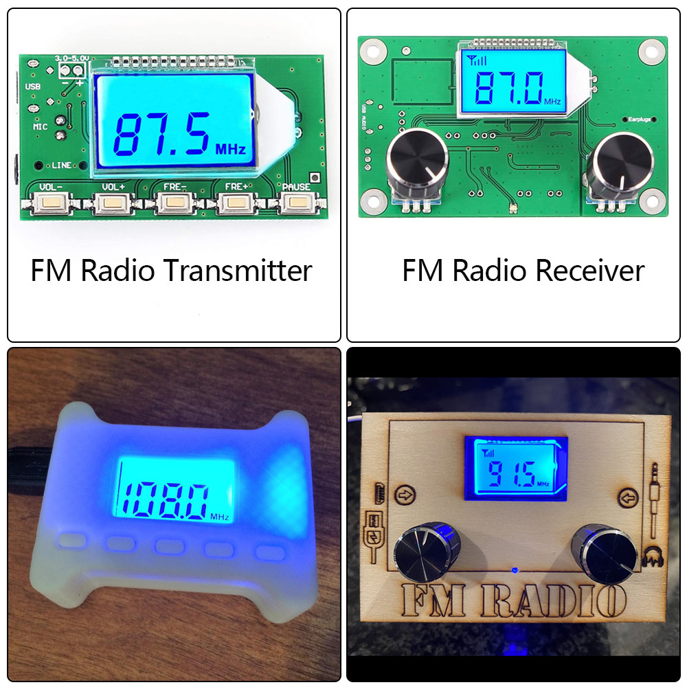 FM Rao Transmitter Receiver Module DSP PLL 87-108MHz gital Wireless Microphone Board Multi-function 