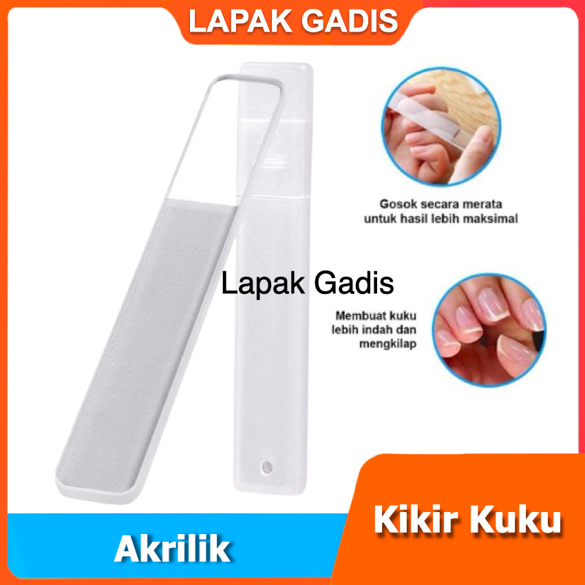 GRATIS BOX Kikir Kuku Kaca akrilik Nano Glass Bening Mengkilapkan Kuku Alat Kecantikan Alat Amplas k