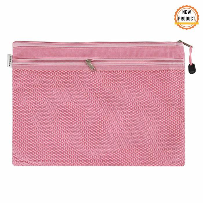 EAGLE Zipper Pocket Double Zipper B6-A4 / Tempat Pensil Double Zipper / Pencil Case / Map Kain Resle