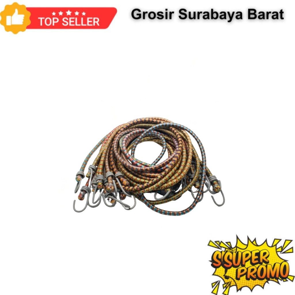 PREMIUM Tali Bagasi Motor 1 Meter - Tali Karet Pengikat Barang High Quality