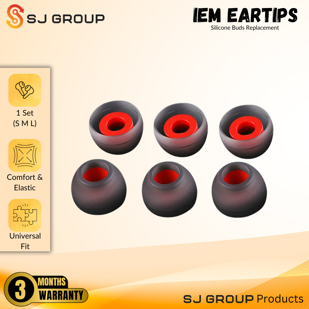 Eartips IEM Silicone Universal S M L 1 Set 6pcs Nyaman Kedap Suara for Headset Earphone QKZ KZ CCA