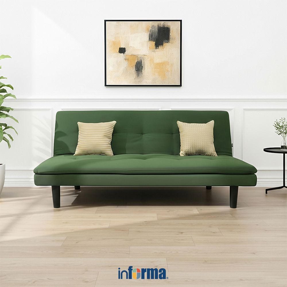 Informa Neo Geneva Sofa Bed Fabric Aldridge - Hijau Tempat Duduk Multifungsi Sofa Tidur 2In1 Kursi S