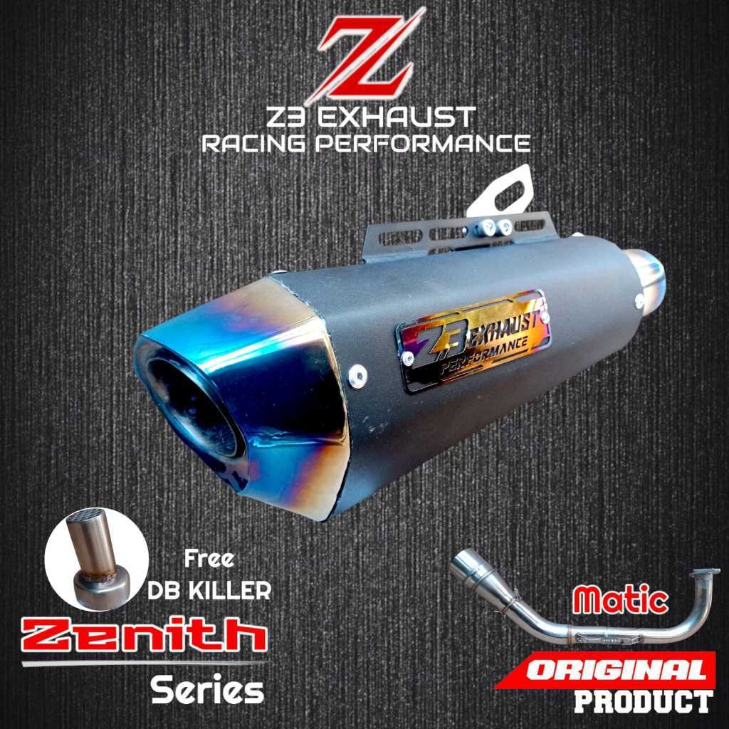 Ekzos Zenith Black coating By Z3 Exhaust (FREE DB KILLER) Knalpot Nmax Aerox PCX ADV Vario Beat Mio 