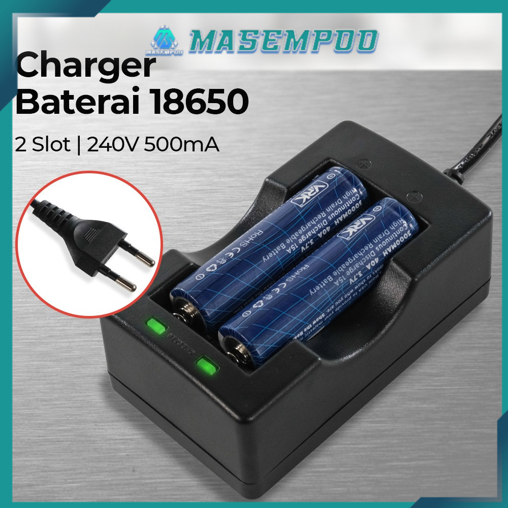Charger Baterai 18650 2 Slot Li-ion LED Indicator Casan Baterai Vape Senter Swat Original