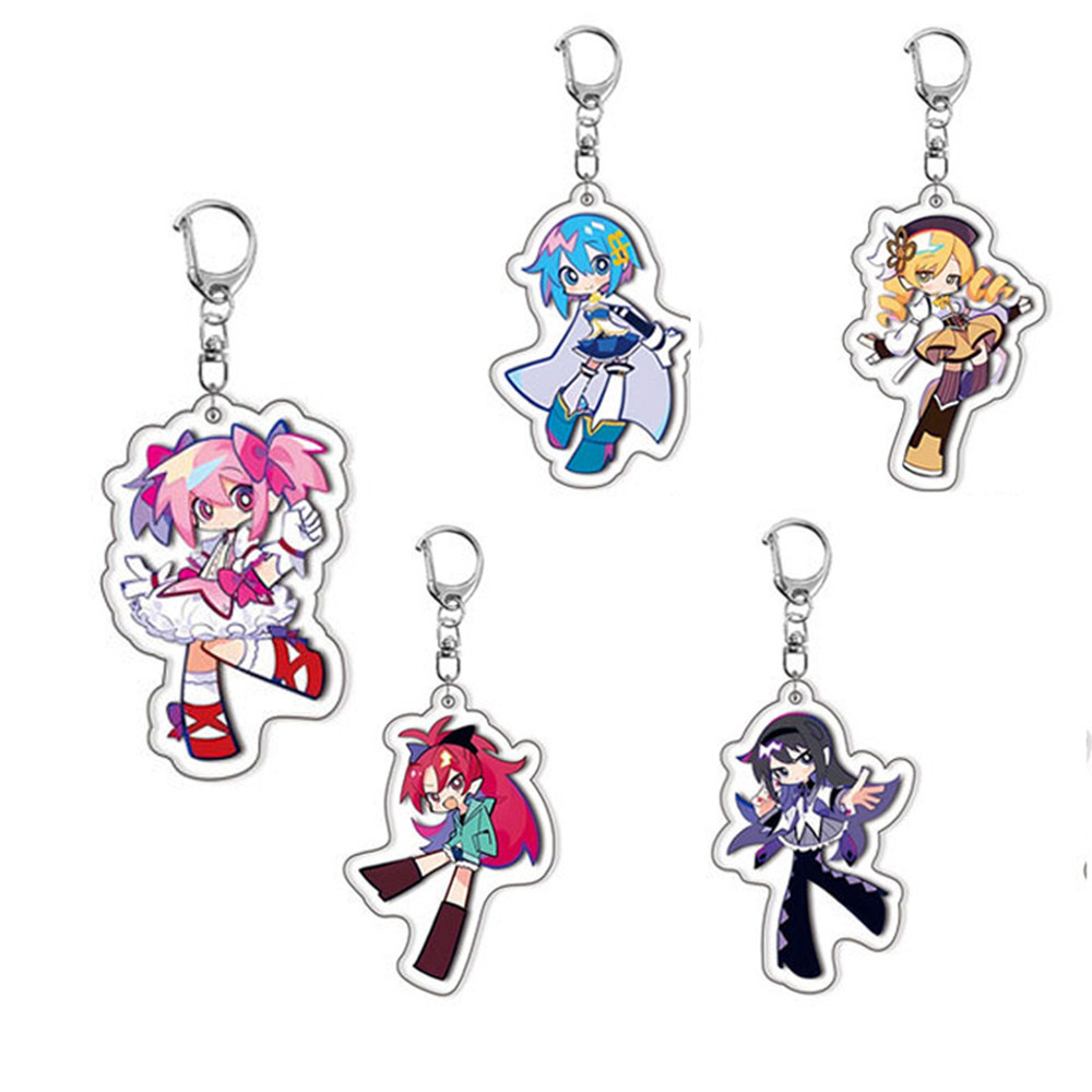 Anime Magical Girl Xiaoyuan Acrylic Keyain Cartoon Figure Madoka Kaname Akemi Homura Car Key Bag Pen