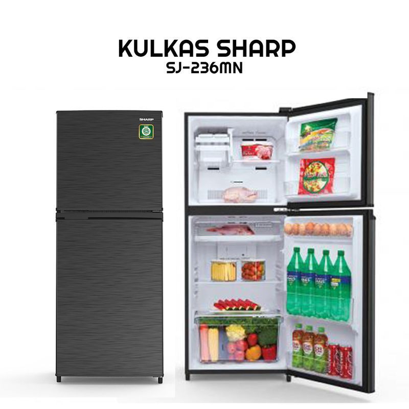 Kulkas Sharp 2PINTU SJ236MN(HS) / Lemari ES SHARP 2 PINTU SHARP SJ 236 MN (HS) / SJ-236