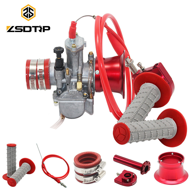 ZSDTRP 21 24 26 28 30 32 34MM Motorcycle PWK Tuning Power Carburetor+Throttle grips+Cable+Hand Grips