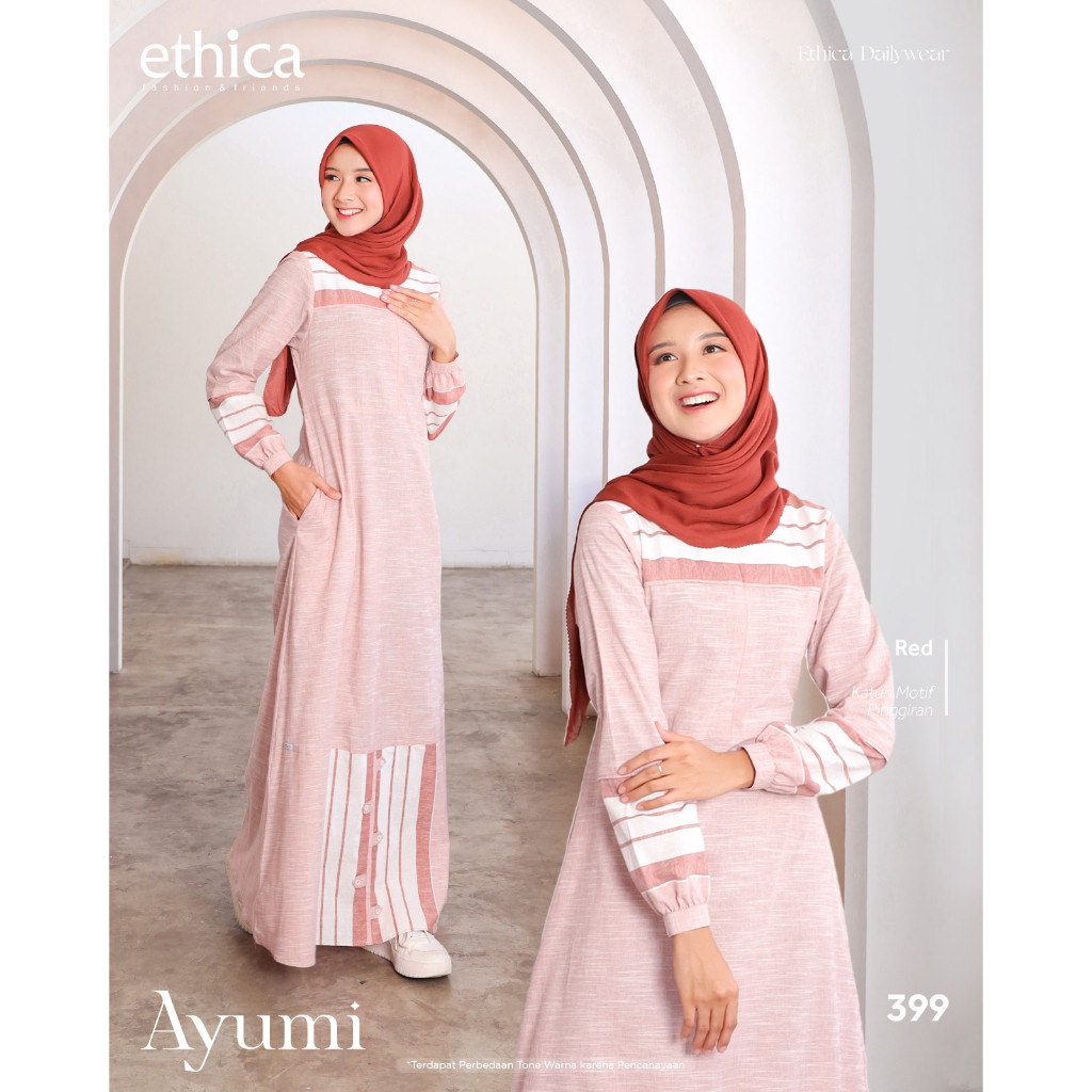 DRESS ONLY ETHICA ORIGINAL AYUMI 399 BLUE AYUMI 399 GREY AYUMI 399 KHAKI AYUMI 399 RED GAMIS DEWASA 