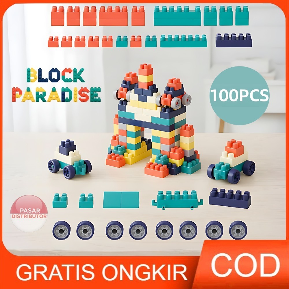 Block Paradise Balok Susun Mainan Balok Susun Anak Brick Balok Susun Edukasi