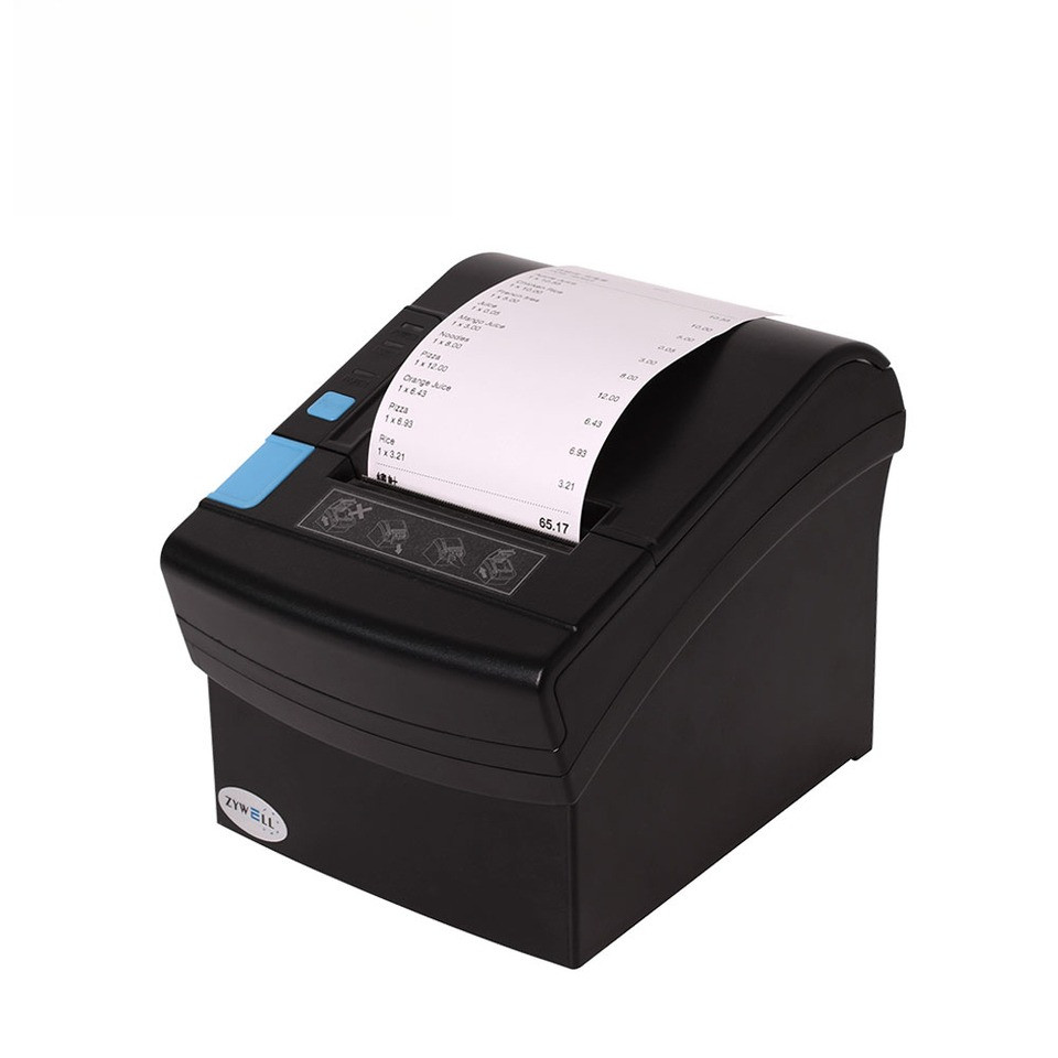 Desktop Thermal Printer 80mm Ubereats Printer With bluetooth WIFI ZY906 POS Receipt Printer