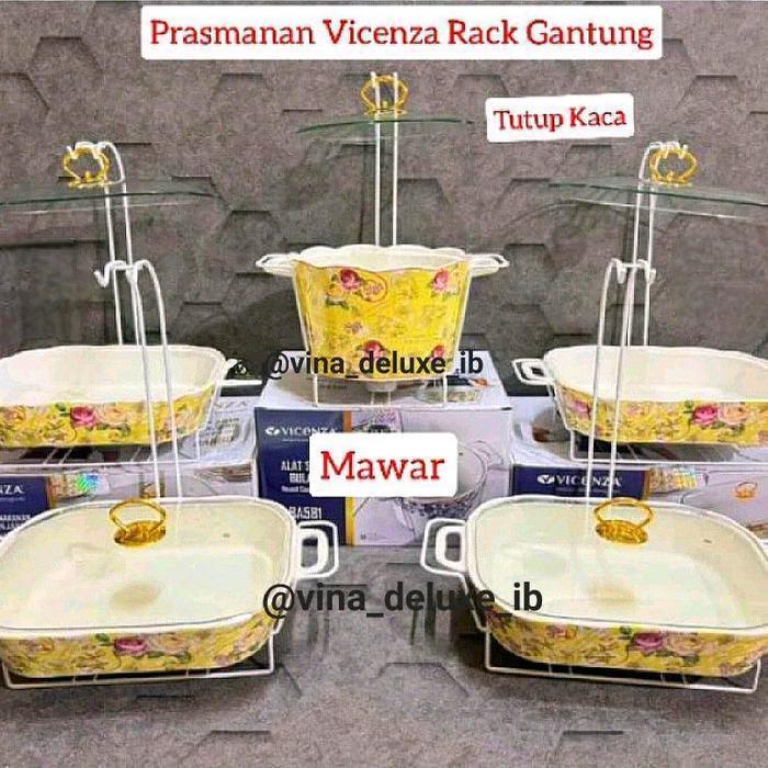 RAMADAN SALE - Prasmanan Set Vicenza 4+1 Rak Gantung (Padi, Lily, Gemini, Ayana, Eternity, Mawar, Me