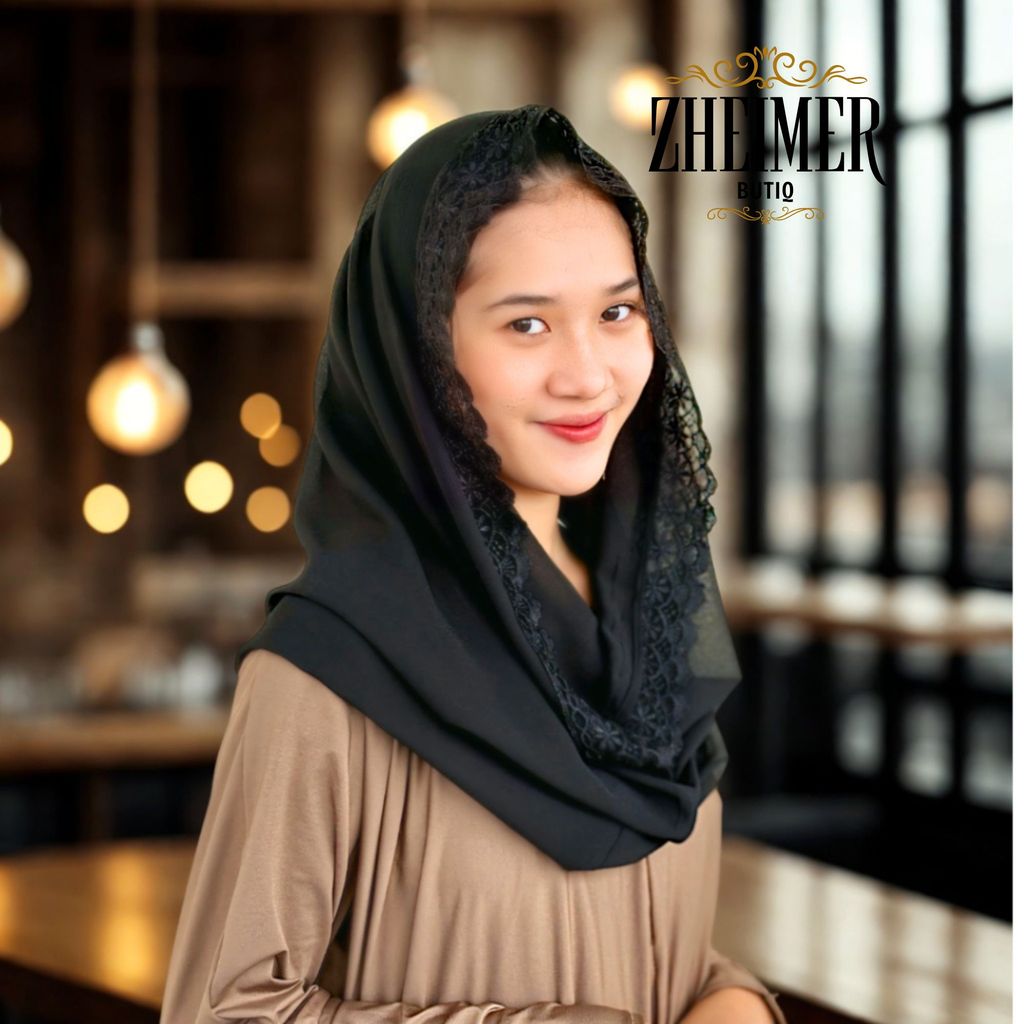 Zheimer Hijab - Hijab instan hoodie bordir - hoddie jilbab fashion yeni wahid - Hijab Ibu Pejabat