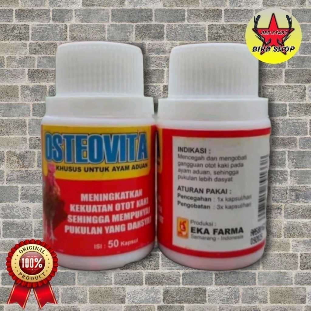 Klinik Hewan  OSTEOVITA OBAT AYAM ADUAN PENGUAT OTOT KAKI 10 KAPSUL EKA FARMA  TERLARIS Ayam Aduan