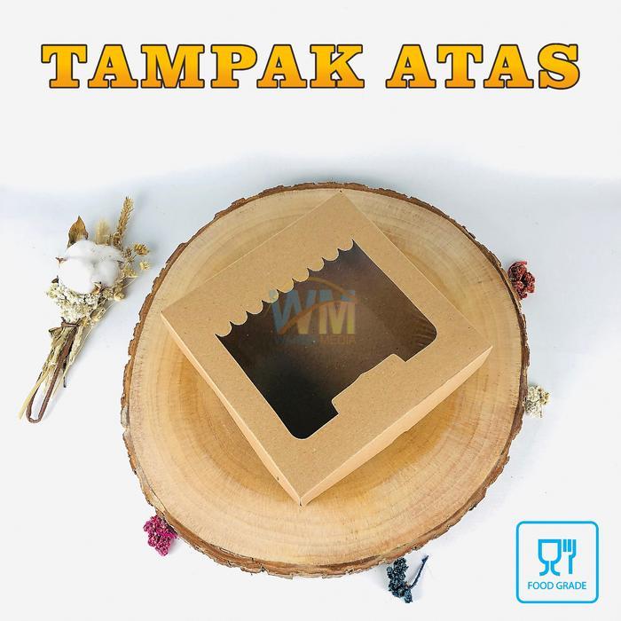 (isi 25pcs) KOTAK DUS BROWNIES 20x20x5 / BOX PIZZA KRAFT / KARDUS KUE BROWNIES / DUS KRAFT FUL LAMIN