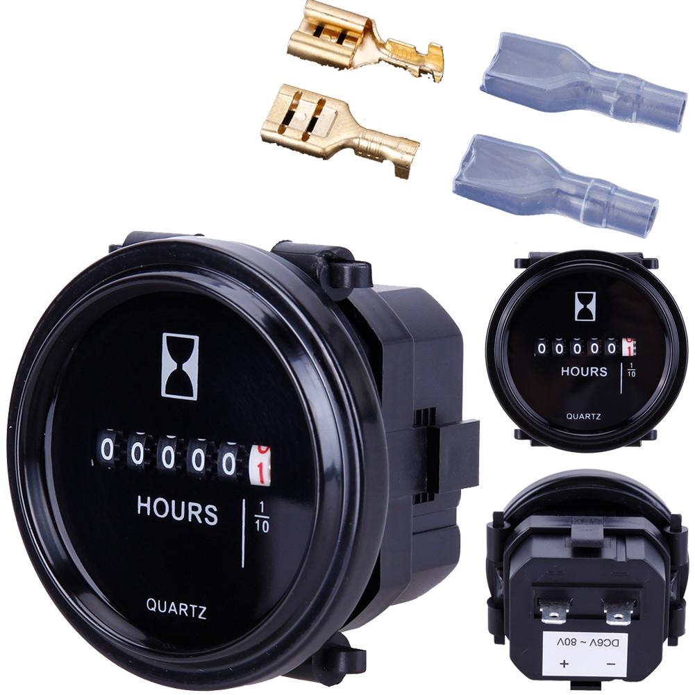 Pengukur Jam Mini untuk Mesin Kapal Laut, Traktor, 2" Bulat, Tahan Air, untuk Mobil, Truk, Kapal, Pe