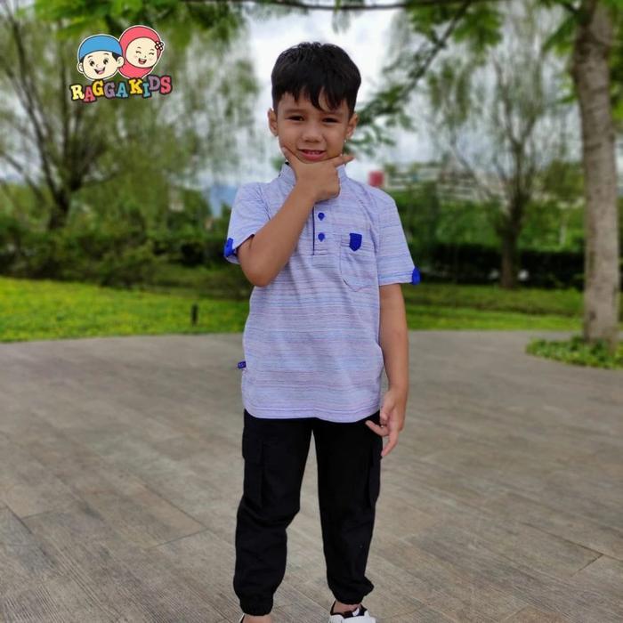 KOKO KAOS ANAK RAGGAKIDS BISA COUPLE DGN AYAH - Biru Muda, S