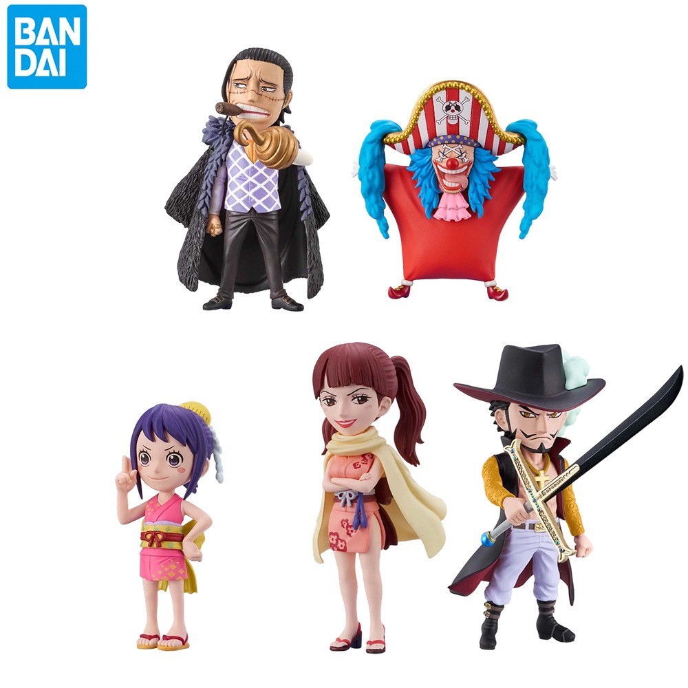 Original Anime One Piece Shinobu Kurozumi Tama Buggy Dracule Mihawk Sir Crocole WCF Action Figures T