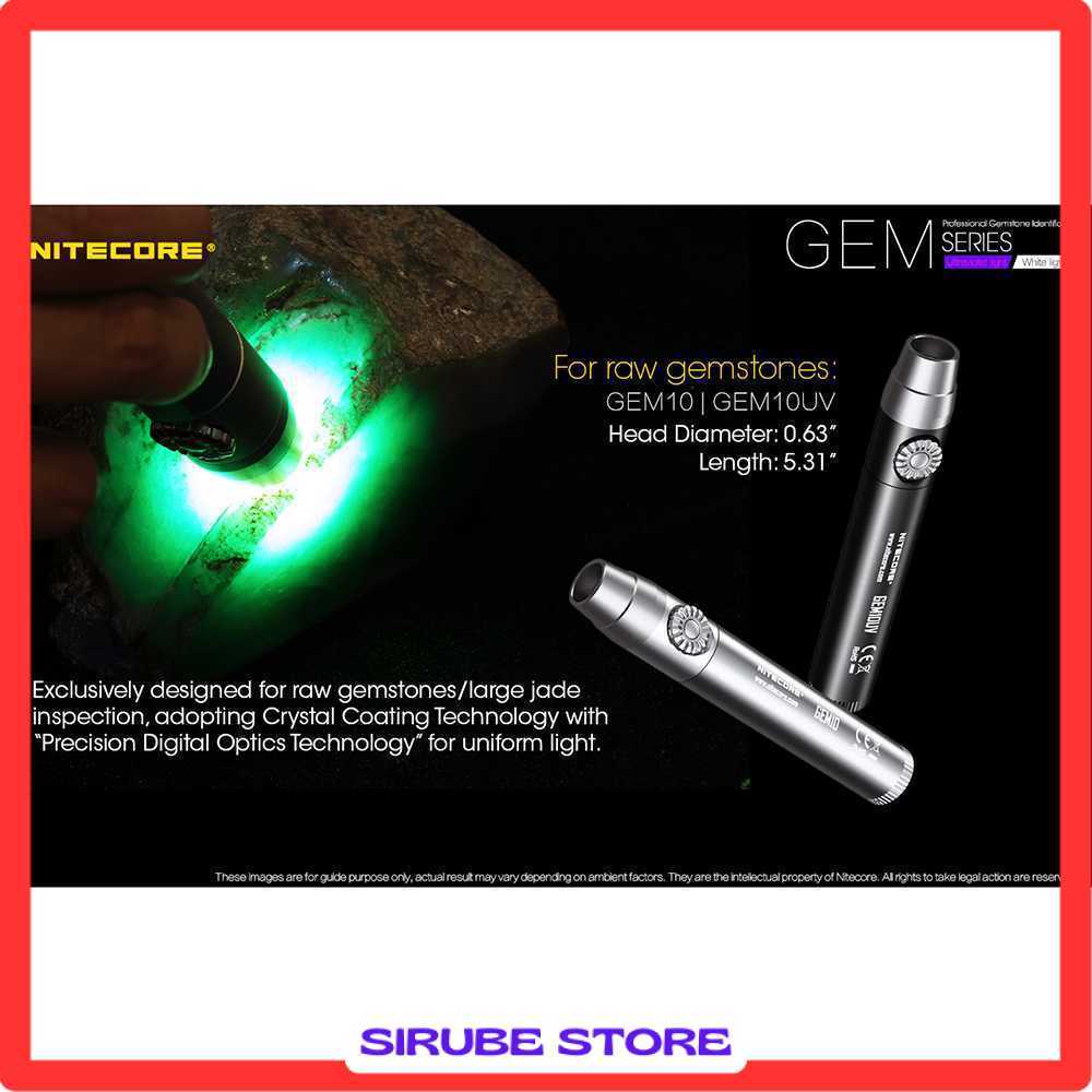 Nitecore GEM10UV Senter Indentifikasi Batu Mulia Gemstone Ultraviolet