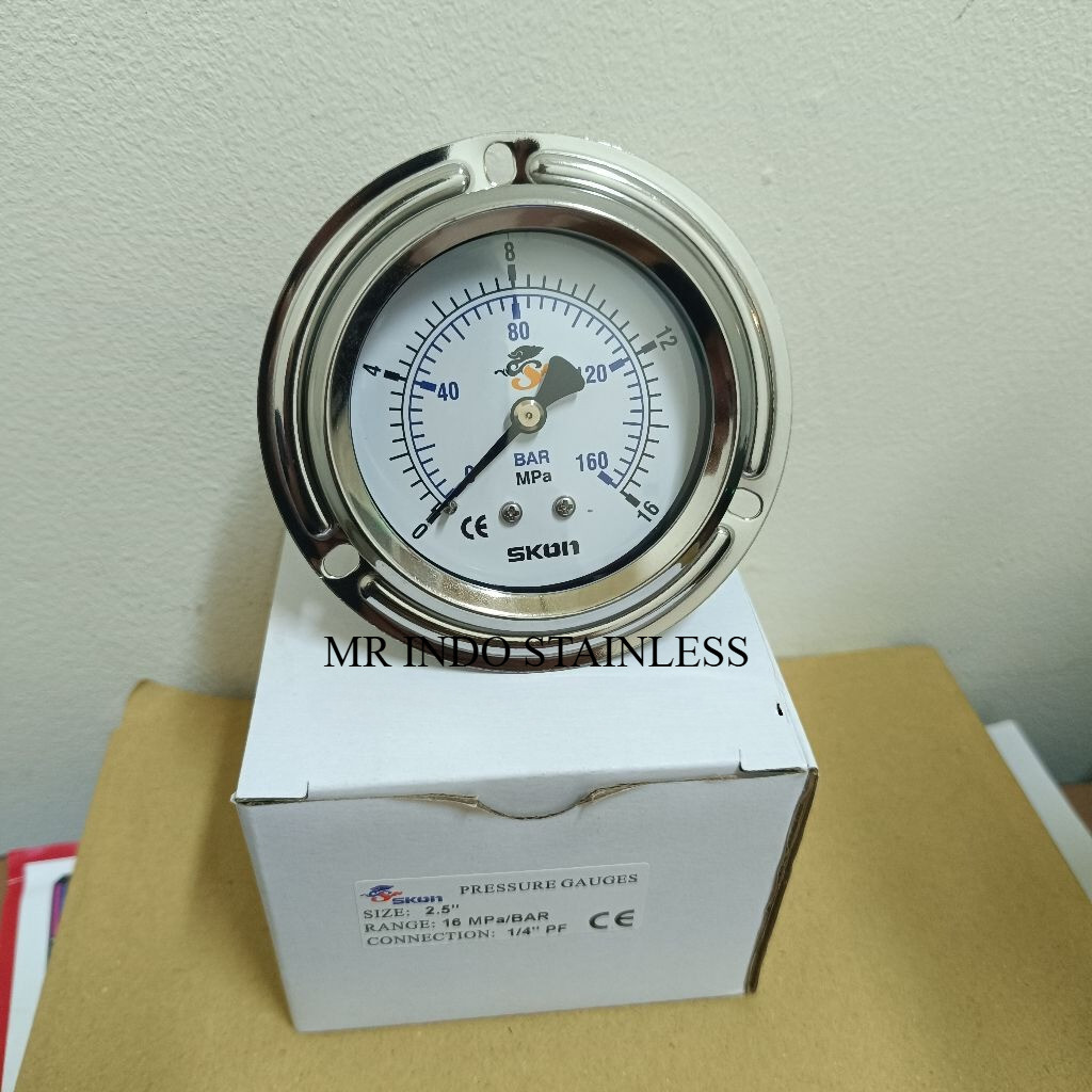 Pressure Gauge 16Bar 160 MPA 21/2" inch Stainless Model payung