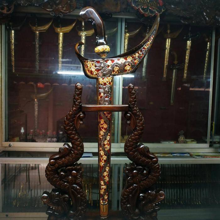 Set Warangka Keris Ladrang Premium Pendok Topeng Hias Permata Istimewa