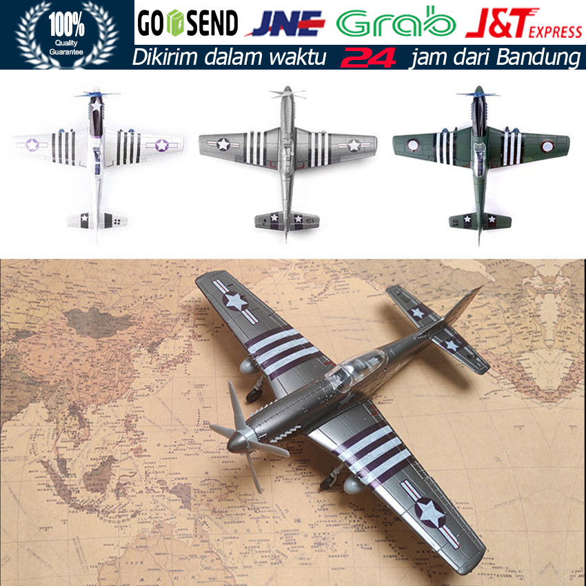 Model Kit Pesawat Tempur P-51 Mustang Skala 1:48 / Miniatur Pesawat Militer Detail Tinggi Untuk Kole