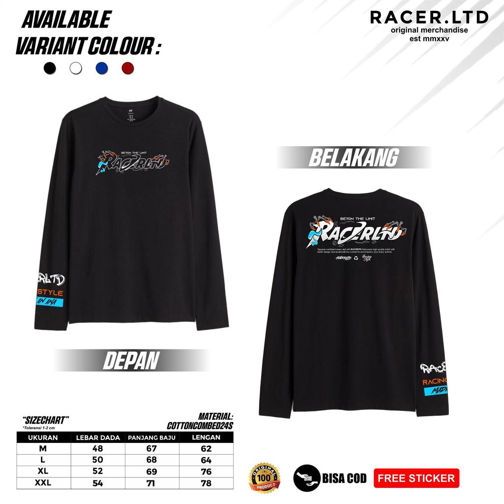 Kaos Longsleeve Racing Atasan Pria Lengan Panjang Desain Beyon The Limit Racer.ltd Baju Pria Wanita 