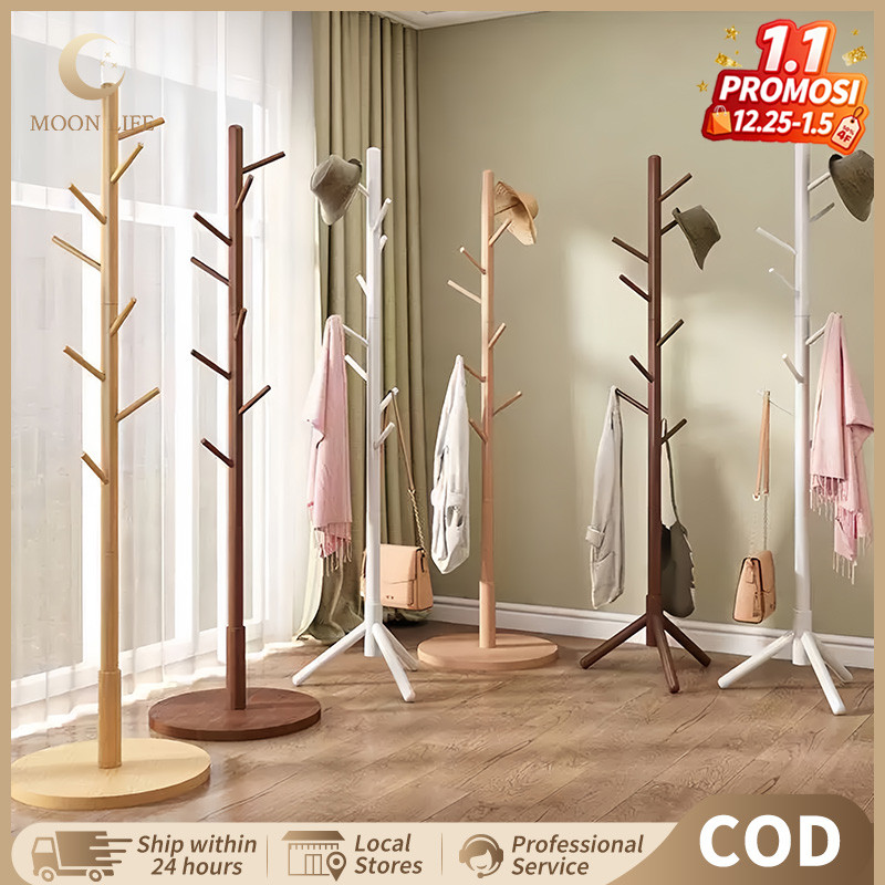 TERLARIS - COD Rak Mantel Kayu Rak Gantung Baju Kayu Stand Hanger Rak Gantungan Tas Gantungan Jilbab