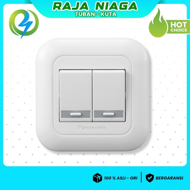 Saklar Double (Seri) Panasonic – Switch 2 Lampu Tanam Minimalis Original SNI
