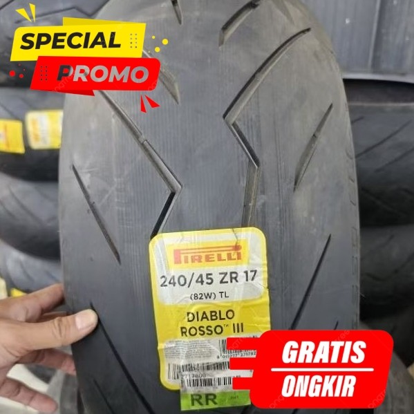 Ban Belakang Pirelli Diablo Rosso III 240/45-17 Tubeless Ducati Diavel