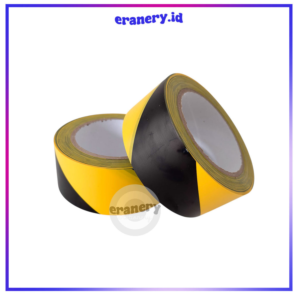 LAKBAN FLOOR MARKING / ISOLASI HITAM KUNING / LAKBAN 48MM
