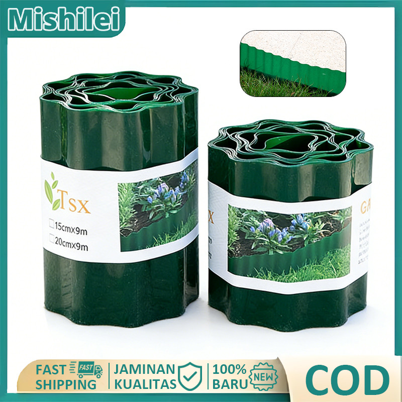 Mishilei Pagar Taman Plastik Panel Pagar PE Pagar Hias & Pemisah Luar Ruangan Pelindung Tepi Rumput