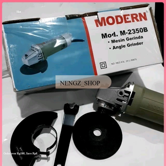 MESIN GERINDA TANGAN / GRENDO / GERENDA 4 INCH MODERN M-2350B - Perlengkapan Rumah > Alat Pertukanga