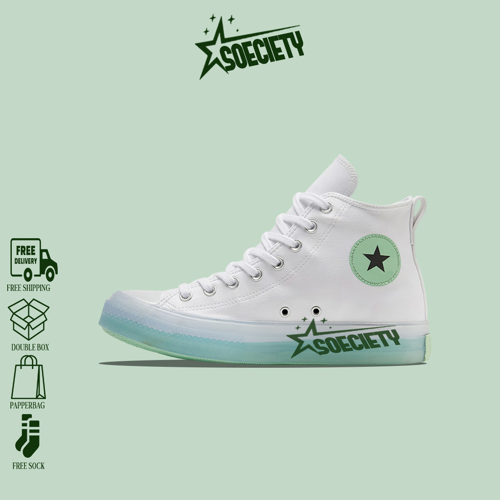 Sepatu Sneakers Converse  chuck taylor all star cx black ice hi white enamel mint BNIB Unisex