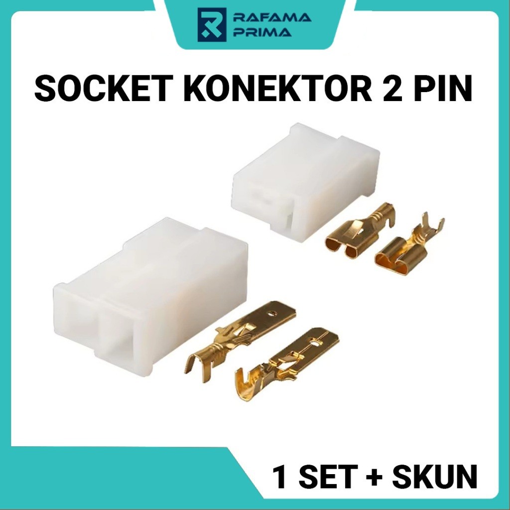 Soket Konektor Kabel 2 Pin Lengkap 1 set + Skun | Soket Motor | Soket Mobil | Konektor Kabel