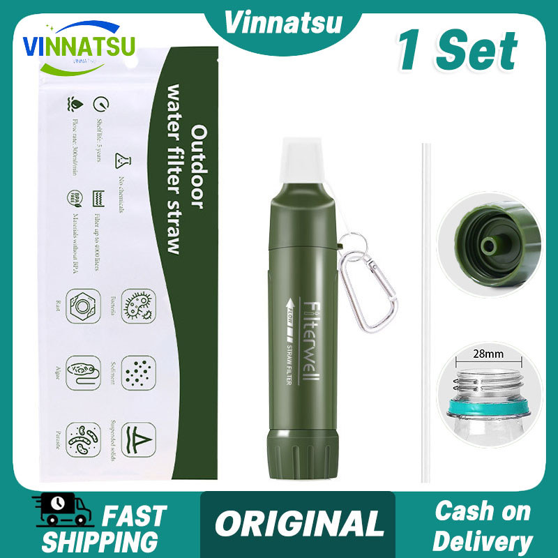 Vinnatsu 1 Set Water Filter Straw Sedotan Penyaring Air Multifungsi Filter Air Darurat Lapangan Siap