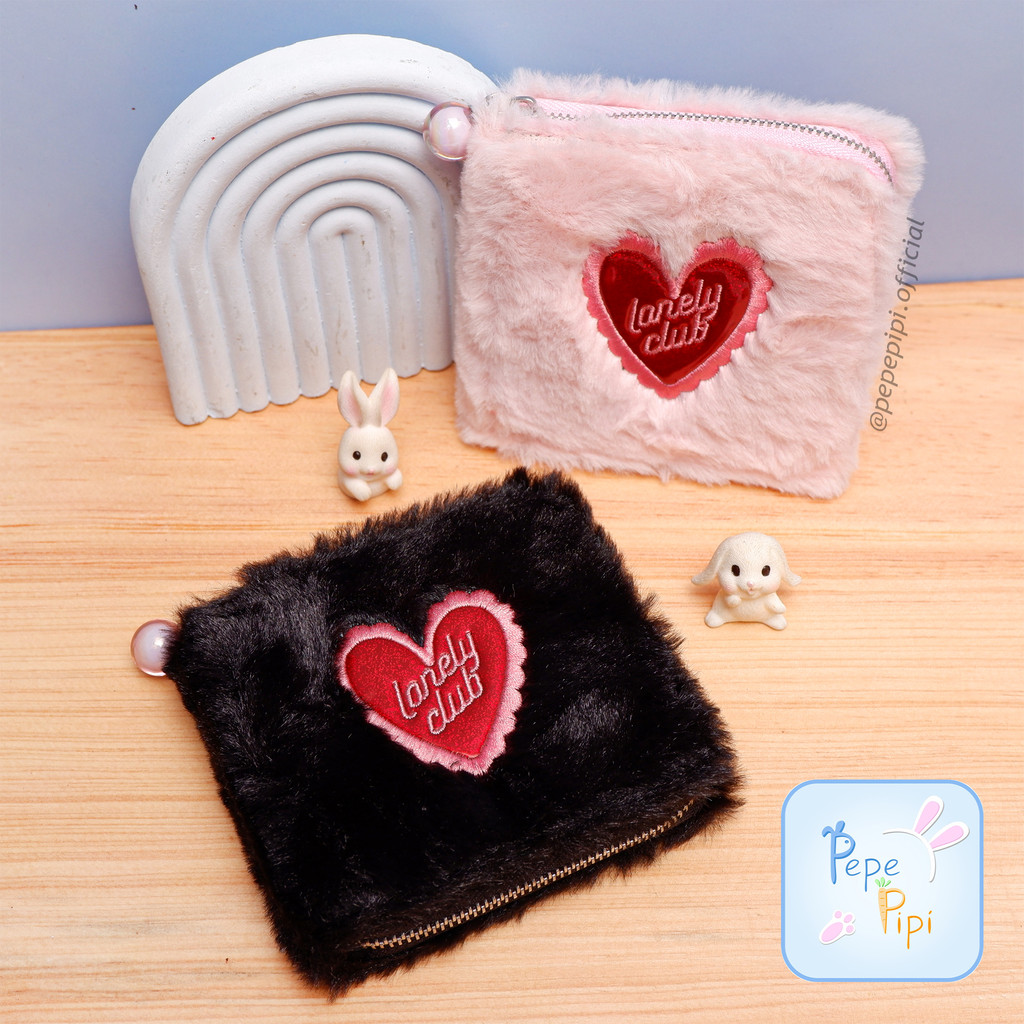 Dompet Lipat Bulu Lonely Club Wallet Keuangan