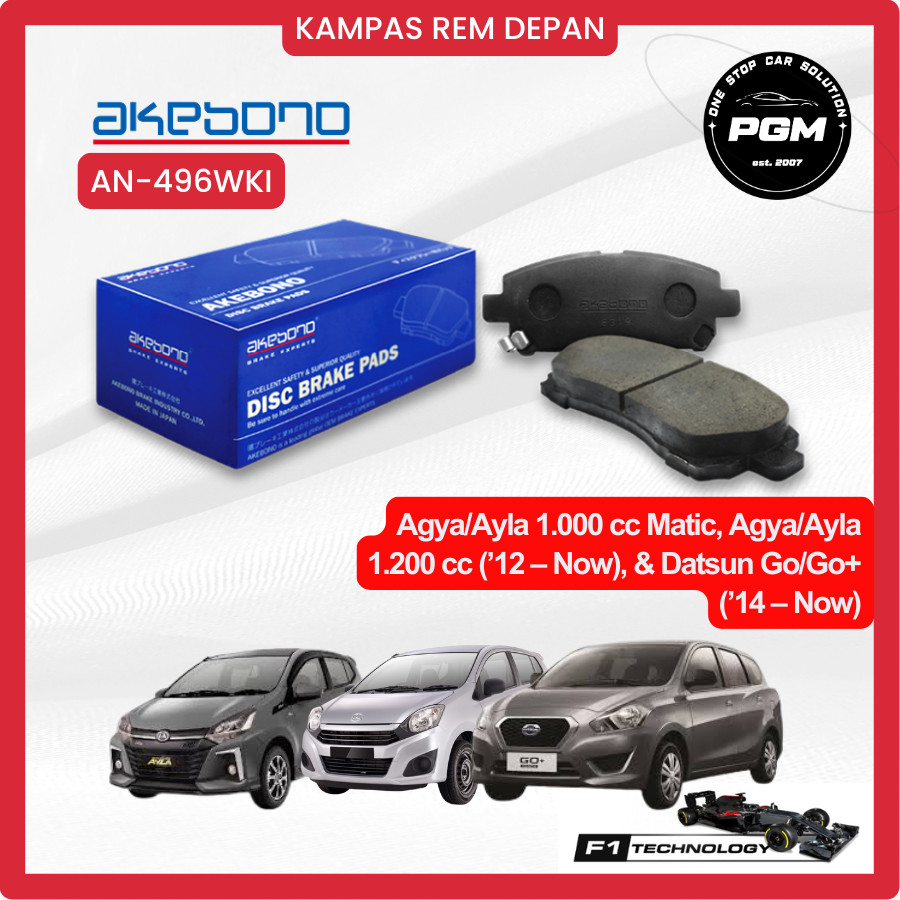 Kampas Rem Depan AKEBONO Datsun Go G0+ AN-496WKI