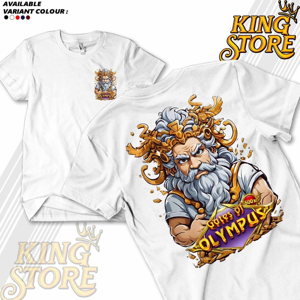 Kaos PRAGMATIC PLAY SCATER KAKEK ZEUS - Kaos Game Slot - Baju PRAGMATIC PLAY - Baju Slot ZEUS MURAH